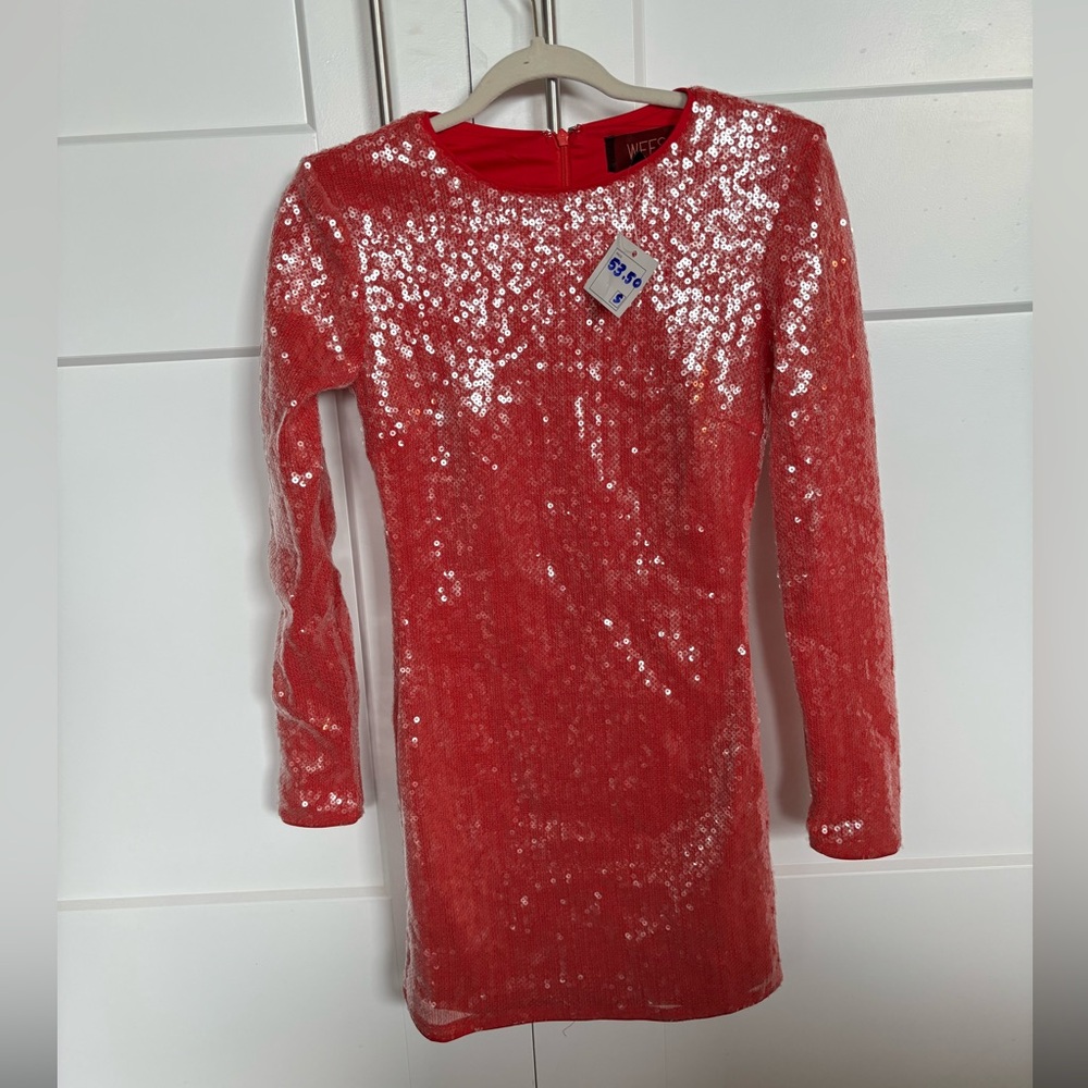 Hot pink sequin bodycon dress